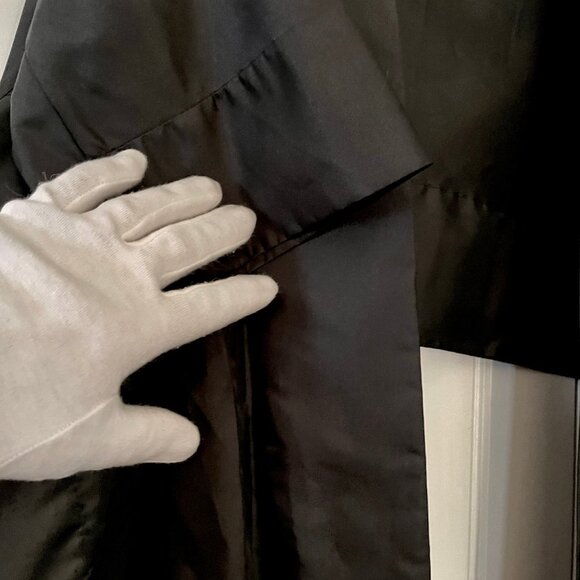 Calvin Klein Fancy Draping Dressy Black Satin Boa Scarf Shawl Sleeves Unique - Picture 7 of 7